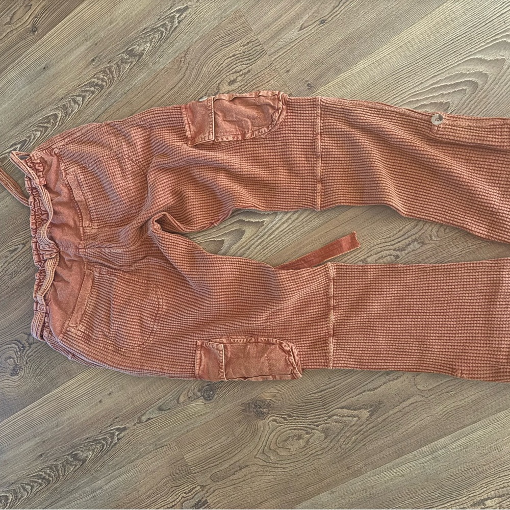 Free People Rust Orange Cargo Pants - Picture 2 of 4
